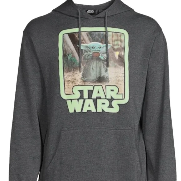 Star Wars The Mandalorian Grogu Baby Yoda Hoodie Men’s XL Gray Color Spring Hood - Picture 6 of 12